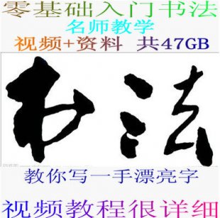 毛笔/硬笔/钢笔字/楷书行书隶书书法教学视频教程大全