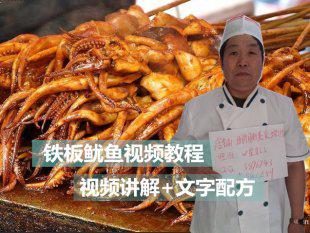 铁板鱿鱼视频教程 配方小吃技术 秘方做法 烤味鱿鱼 烧烤酱汁制作