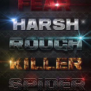 PS字体图层样式模板 PSD字体源文件 PS广告字体设计素材