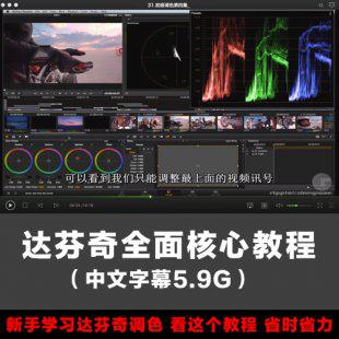 达芬奇全面核心教程 调色国外中文字幕影视后期制作视频教程