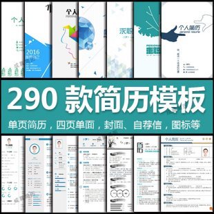 个人简历模板 大学毕业生国外创意个性简洁WORD求职信素材