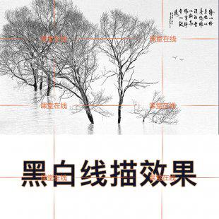 黑白线描效果摄影后期修图风景教程PS影楼调色视频教程人像精修