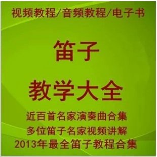 笛子电子视频教程/教材示范伴奏 笛子初学自学教材教学大全