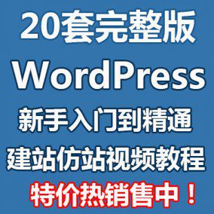 wordpress建站仿站视频教程/企业主题/淘宝客模板制作/新手教程