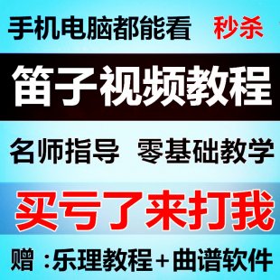 笛子视频教程 竹笛零基础初级自学入门教学视频全套课程