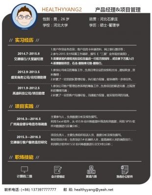 产品经理简历模板-卡通简历-多年经验-Word产品经理简历模板