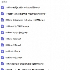 零基础入门Flink到上手企业开发视频教程