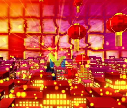VJ视频素材 热闹红灯笼2015羊年新年春节元宵晚会喜庆开场LED