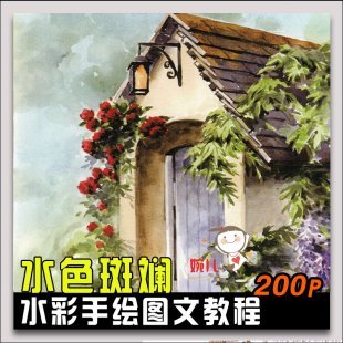 209.水彩手绘唯美花卉美食风景水色斑斓水彩画图文教程参考