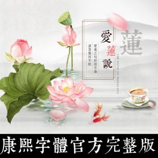康熙字体全集 PS cdr AI 美工排版设计素材必备 艺术书法复古字体