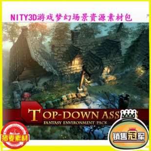 unity3d游戏素材 梦幻场景模型制作资源素材包Top-Down Assets