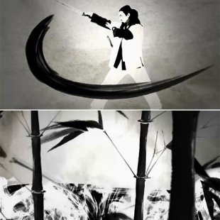 中国风水墨武术功夫太极笔墨 墨舞高清LED屏幕背景视频vj素材