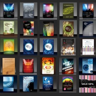 书籍封面海报素材 传单折页画册展板易拉宝X展架背景模板矢量