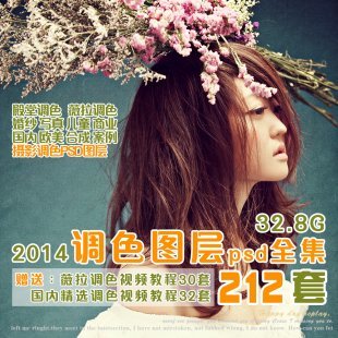 影楼PSD调色图层婚纱照片薇拉摄影后期素材分层源文件送视频教程