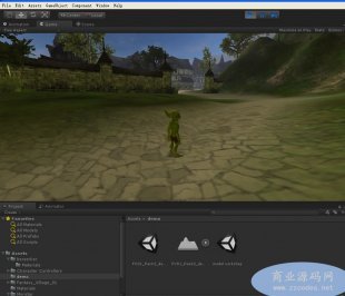 Unity3d精灵魔幻小镇村庄资源包 魔幻建筑、山体、海水、树木
