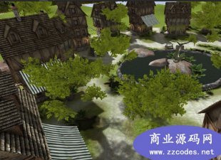 unity超棒的村庄场景 含各种树木、房屋、草地、花园