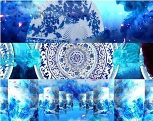 水墨花瓣 青花瓷 古典扇子戏曲歌舞晚会led大屏幕视频素材