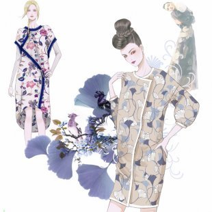 针织服装款式图 时装画效果图 春夏设计手稿 流行趋势四