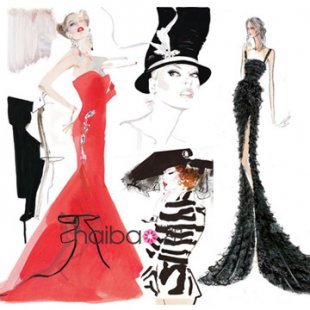 婚纱礼服设计图 手稿 服装设计素材 手绘效果图 绘画素材