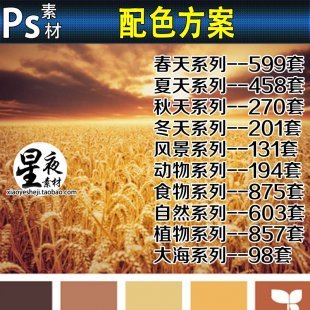 PS素材 配色方案色彩搭配大全室内网页设计软装颜色卡配色版