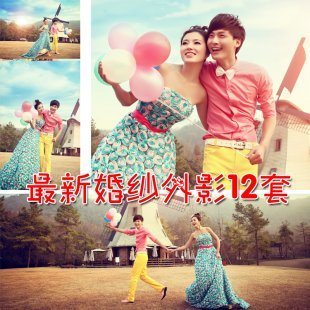 2015年最新PS韩式婚纱写真模版/影楼外景相册PSD模板设计素材152P