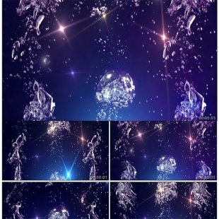 唯美水泡水中泡泡水中气泡闪光婚礼晚会演艺舞台LED背景视频素材