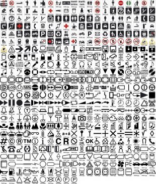 矢量公共标识图标 AI源文件 1500种 箭头 警告 禁止 图案素材