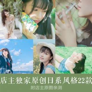 日系文艺小清新写真风格摄影调色Lightroom预设 22枚