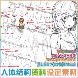 漫画绘画线稿素材 人体结构上色教程合集