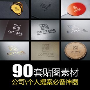 美盛商标LOGO设计提案贴图模板VI天模板提案神器LOGO展示效果模板