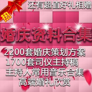 婚庆策划婚礼方案素材 主持人词稿/婚庆音乐/资料大全创意主题