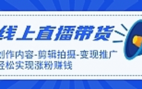 线上直播带货最新教程 教你如何轻松实现涨粉变现赚钱（完结）