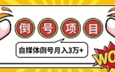 自媒体倒号项目最新教程_暴利账号买卖让小白轻松月入3万+