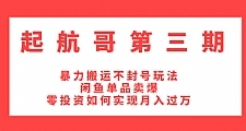 起航哥暴力搬运不封号最新教程 如何让闲鱼单品卖爆和零投资实现月入过万
