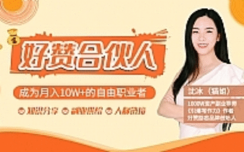 猫姐好赞合伙人最新教程 让你成为月入10W+的自由职业者（9套视频课）