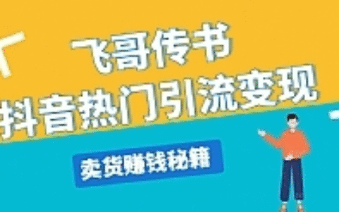 飞哥传书抖音直播上热门最新教程 引流变现卖货赚钱秘籍