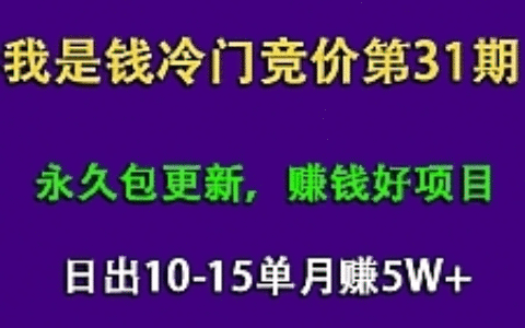 最新我是钱第31期网授课程网授课百度冷门竞价，日出10-15单，月赚5w+（完结）
