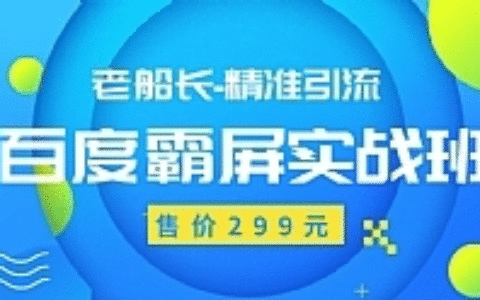 最新老船长百度霸屏教程 精准引流操作产品日赚300-500元（价值299元）