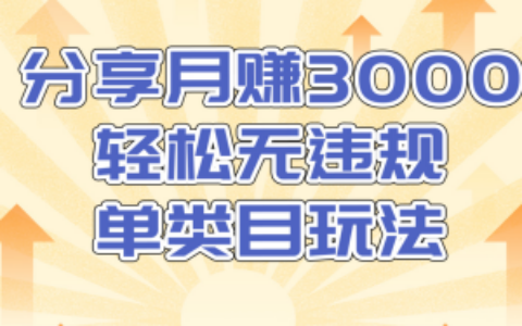 售价1380元网赚课程：月赚3000轻松无违规单类目玩法
