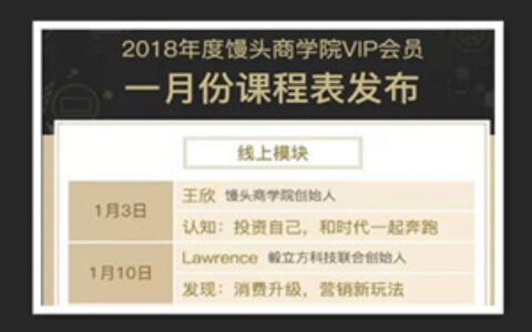 馒头商学院VIP2018年合集