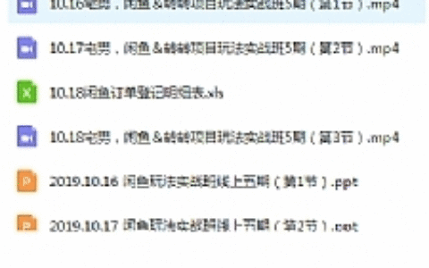 宅男《闲鱼转转项目玩法实战班 》线上第五期