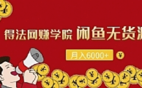 闲鱼无货源项目，每月轻松躺赚6000+（全套视频课程）