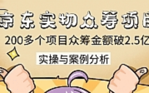 京东实物众筹项目：200多个项目众筹金额破2.5亿，实操与案例分析