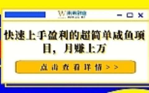 快速上手盈利的超简单咸鱼项目，月赚上万
