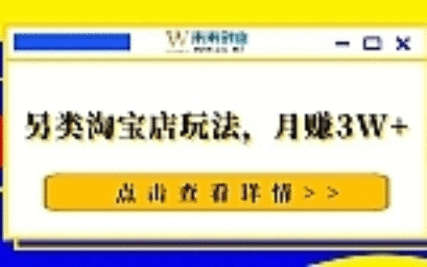 昆仑网盟暴力淘金记第13计-另类淘宝店玩法，月赚3W+