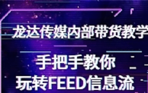抖音带货密训营：手把手教你玩转FEED信息流，让你销量暴增