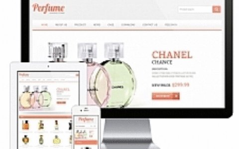 易优cms响应式香水外贸企业英文网站模板源码 自适应手机端