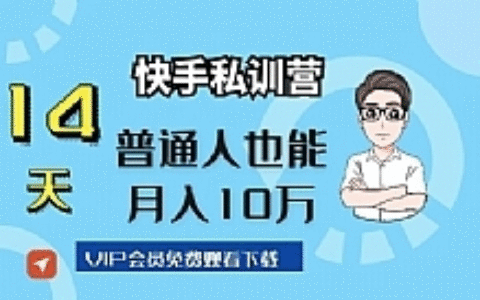 14天快手私训营，普通人也能月入10万