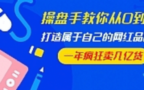 操盘手教你从0到1，打造属于自己的网红品牌，一年疯狂卖几亿货（全套视频）