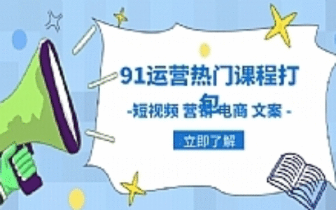 91运营热门课程打包,-短视频 营销 电商 文案